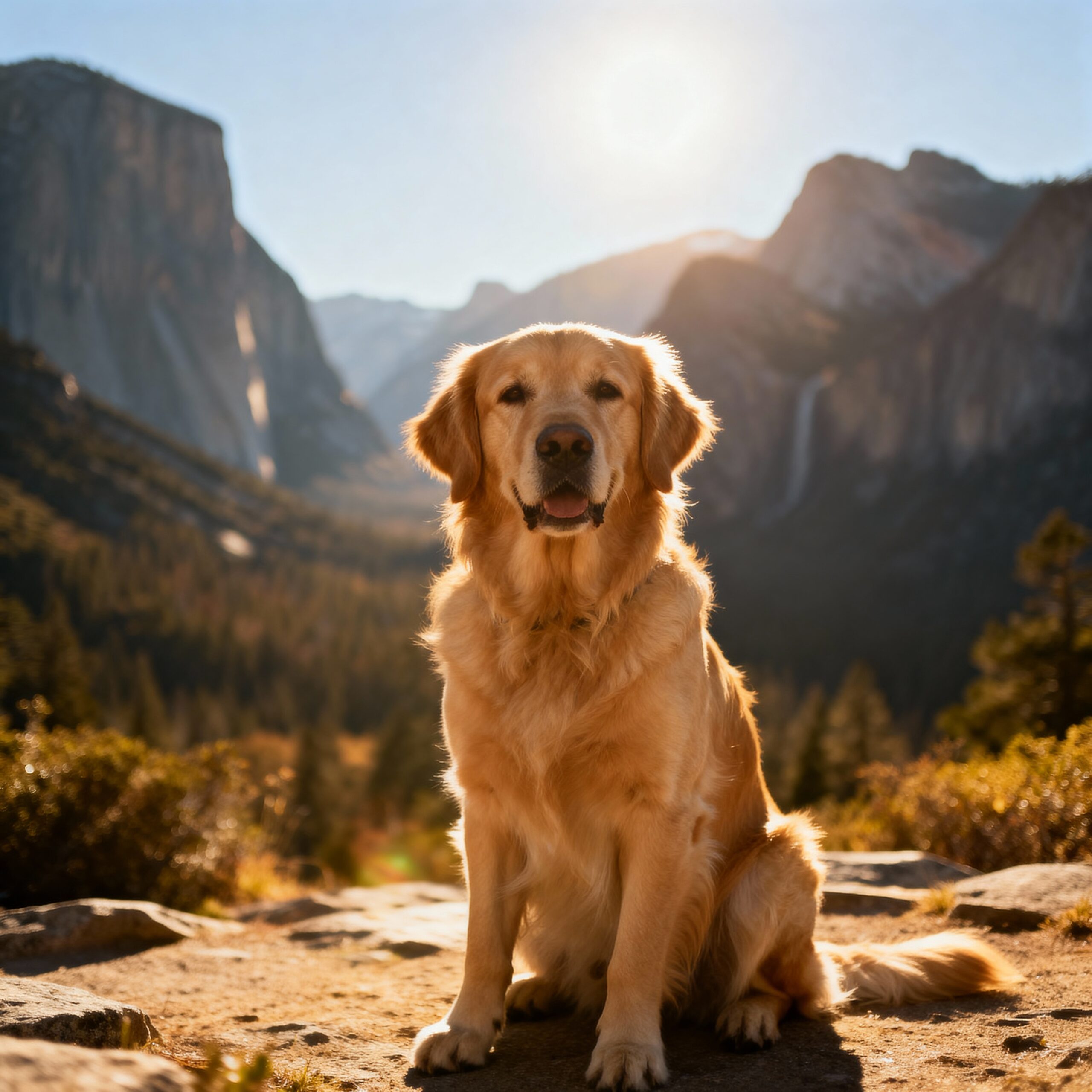 Dog at Yosemite National Park USA