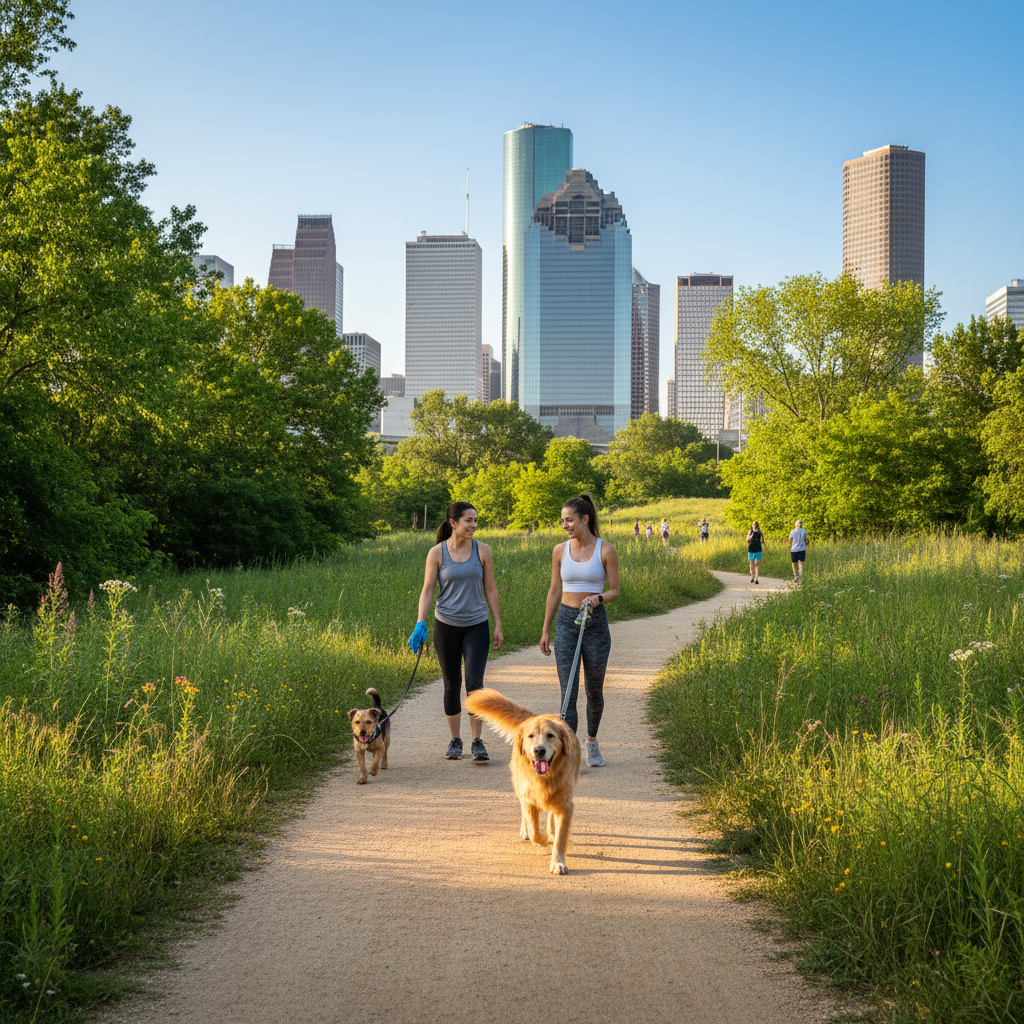dog-friendly walking in Houston